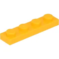 LEGO : 50 stuks platte steentjes 1x4 in een zeer heldere oranje kleur