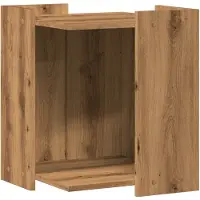 vidaXL Kattenbakkast 42x42x51 cm bewerkt hout artisanaal eikenkleurig