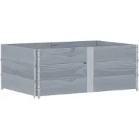 vidaXL Plantenbak 150x100 cm massief grenenhout grijs
