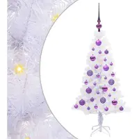 Syfax Kunstkerstboom met 150 LED Wit 120 cm PVC en Staal
