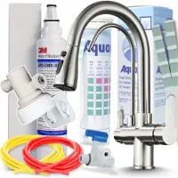 ARI Professionele keukenmengkraan Nordic met uitschuifbare douche, aansluiting voor een waterfilter, 360° draaibaar, roestvrij staal