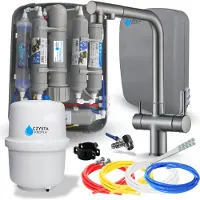 ARI Waterfilter onder de gootsteen RO7 Slim met keukenmengkraan Venom, omgekeerde osmose met 7 stappen, mineralisatie en ionisatie, met grafitfilter