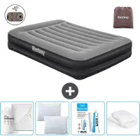 Bestway luchtbed - 2 personen - 152 x 203 x 46 cm - Grijs - Inclusief accessoires