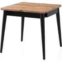 Syfax Eettafel, uitschuifbaar, vierkant, geschikt voor 4-6 personen, 80 x 75 x 80 cm (160 cm uitgeschoven), gemaakt van Atlantische den