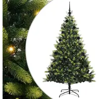 Syfax Kunstkerstboom met scharnier 300 LEDs Groen 210 cm PVC en PE