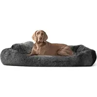 Tierlando Orthopedisch hondenbed PEDRO, Shaggy, zachte, lange vacht - Afmetingen: 160x110 cm | Kleur: 02 Grafiet