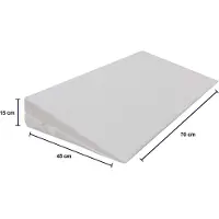 Dibapur Keelkussen met Aloe Vera hoes (B 70 x D 45 x H 15 / 1 cm) – Matrasverhoger, keilkussen voor het bed, matrasverhoger met dubbele laag hoes
