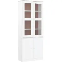Syfax Vitrinekast ALTA 77x35x186,5 cm massief grenenhout wit