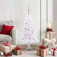 Prolenta Maison Exclusive - Kunstkerstboom, wit, 120 cm, gemaakt van PVC en staal