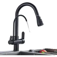 OEM Kranen, uittrekbare tuit, dubbele hendel, zwart, model A