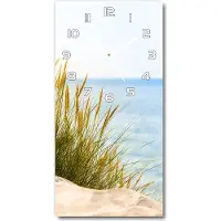 Tulup Wandklok - Kustduinen Gekleurde Glazen Klok - 30x60 cm - Groente Glazen Klok Met Print - Witte handen - Rechthoekige Klok - Moderne Wandklok Glas - Wandklok Glas Decoratie