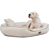 Tierlando Orthopedisch hondenbed MARLON VISCO PLUS, fluweel - Afmetingen: 140x105 cm | Kleur: 05 Crème