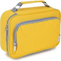 Merkloos Pennenhouder 9.5 x 7.1 x 2.8 inch, 57 elastische lussen, 2 verwijderbare lagen, geel, voor school