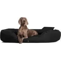 Tierlando Hondenbed SAMMY, ovaal hondenbankje voor grote honden, stevig polyester, dikke rand - Afmetingen: 140x105cm | Kleur: 03 Zwart