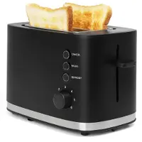 Zelurxx Toaster met 2 tostingsruimtes en een broodjes-toestel, 900 watt, bediening met knoppen, ontdooifunctie, opwarmfunctie, 6 toaststanden instelbaar, zwart