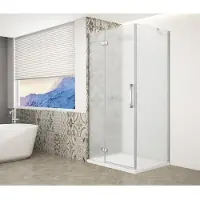 Gelco Trinity Chrome rechthoekig scherm 1000x1200mm, mat glas, links