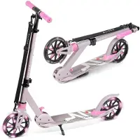Movino City Light - Step - Roze - voor Jongens en Meisjes - Draagkracht tot 100 kg - Kinderstepjes - Lagers ABEC-7 - Led-wielen - Verstelbaar stuur - Opvouwbaar