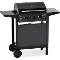 Costway gasgrill met 3 branders, 7 kW, inclusief grillwagen met zijtafels, grillrooster, thermometer, deksel en wielen. Geschikt als tuingrill voor de tuin