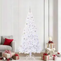 Prolenta Maison Exclusive - Kunstkerstboom, wit, 210 cm, gemaakt van PVC en staal