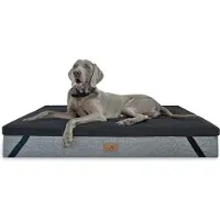 Tierlando Ortho-Topper High-Tech velours | Orthopedische hondenmatrasbeschermer, wasbaar - Afmetingen: 100x80 cm | Kleur: 03 Zwart