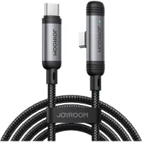 JOYROOM S-A56 USB-C naar USB-C kabel, snellaadkabel 60 Watt PD, snelle oplaad- en datakabel, nylon gevlochten, voor smartphone en tablet, 1,2 meter, met hoekconnector