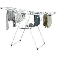 HOMCOM Clothes Drying Rack-Metaal, Kunststof-156,5L x 61,5B x 97H cm-Wit