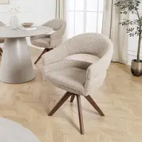Invicta Draaibare stoel ORGANIKO 180° auto-return met armleuningen textielstof taupe beige bruin - 48548