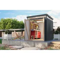 Karibu Tuinhuis, metalen. Metalen tuinhuis, model AURUM 2. Metalen tuinhuis, antracietkleurig, afmetingen 207x209x239 cm
