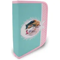 Itenga etui voor school, model "Mäppchen", met paardendesign, 28-delig, met één rits