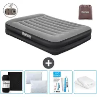 Bestway luchtbed - 2 personen - 152 x 203 x 46 cm - Grijs - Inclusief accessoires