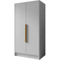 MargaretHadas24 Kledingkast Goya I 100 cm (wit, gouden handgrepen)