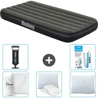 Bestway opblaasbare luchtbed - 1 persoon - 99 x 188 x 28 cm - Blauw - Inclusief accessoires