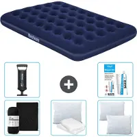 Bestway opblaasbare luchtbed - Frans bed - 137 x 191 x 22 cm - Blauw - Inclusief bijbehorend accessoires