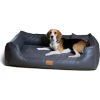 Tierlando MADDOX VIP Orthopedisch hondenbed VISCO velours kunstleer, maten S - XXL, afmetingen: 120x85 cm | Kleur: 02 Grafiet