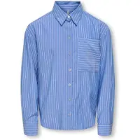 ONLY GIRLS Blouse 'KOGCosmo' blauw / wit