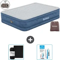 Bestway luchtbed - 2 personen - 152 x 203 x 46 cm - Grijs - Inclusief accessoires