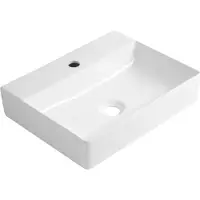 Aqualine Soyo - Wastafel 46x36 cm, zonder overloop, kraangat, wit NP465