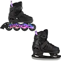 Raven Oxen 2-in-1 Schaatsrolschaatsen Zwart/Neo Chrome 34-37