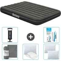 Bestway opblaasbare luchtbed - Frans bed - 137 x 191 x 25 cm - Groen - Inclusief bijbehorend accessoires