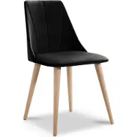 Fun-Möbel Eetkamerstoelen, set van 2, CAROS, massief beuken hout, stof, zwart