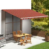Prolenta Maison Exclusive - Vervangmateriaal voor zonnescherm, oranje en bruin, 500x350 cm, polyester