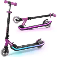 Cariboo LEDStar - Step - Scooter - Tweewielige step met lichtgevend LED-platform - Verstelbaar Stuur - Paars