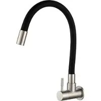 Markenlos Keukenmengkraan voor wandmontage - Wandmengkraan voor de keuken - Wandmengkraan met bovenuitloop - Wandmengkraan met onderuitloop - Wandmengkraan voor de keuken - Zwart