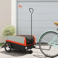 Prolenta Maison Exclusive - Fietsaanhanger, zwart en oranje, 45 kg, staal
