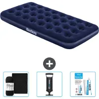 Bestway opblaasbare luchtbed – 1 persoon – 99 x 188 x 22 cm – Blauw – Inclusief accessoires