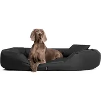 Tierlando Hondenbed SAMMY, ovaal hondenbankje voor grote honden, stevig polyester, dikke rand - Afmetingen: 140x105 cm | Kleur: 40 Anthraciet