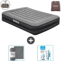 Bestway luchtbed - 2 personen - 152 x 203 x 46 cm - Grijs - Inclusief accessoires