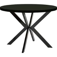 Dekori.Interiors Eettafel "ENDIK" voor 4-6 personen, zwart, uitbreidbaar van 110 naar 160 cm, met metalen onderstel – Industrieel, Loft-stijl