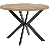 Dekori.Interiors Eettafel "ENDIK" zwart, 90/140 cm uitschuifbaar, eikenhout Sonoma met metalen onderstel – Industrieel, Loft-stijl
