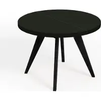 Dekori.Interiors Ronde uitschuifbare eettafel zwart LORA 100/150 cm met beukenhouten onderstel – Scandinavisch, loft
